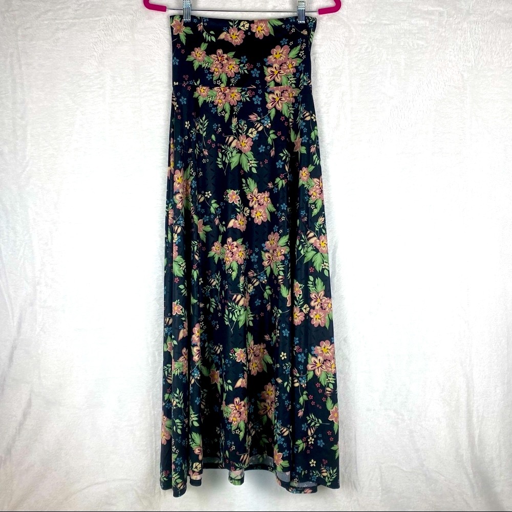 NWOT - Womens Ankle Length Silky, Flowy, Floral Maxi Skirt, Beautiful Maxi Dress